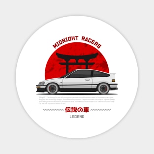 Midnight Racer White CRX JDM Magnet